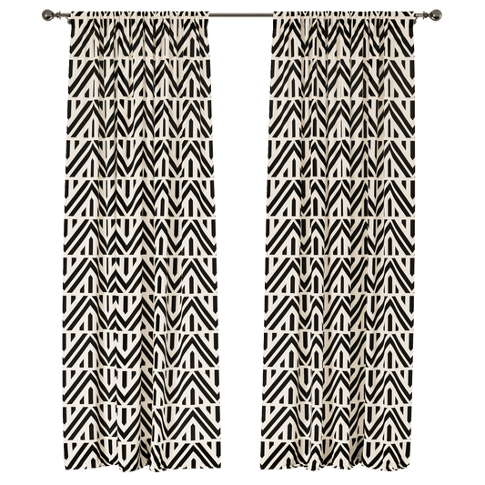 Beige Noir Ensemble Window Curtains - ArtessaFusion