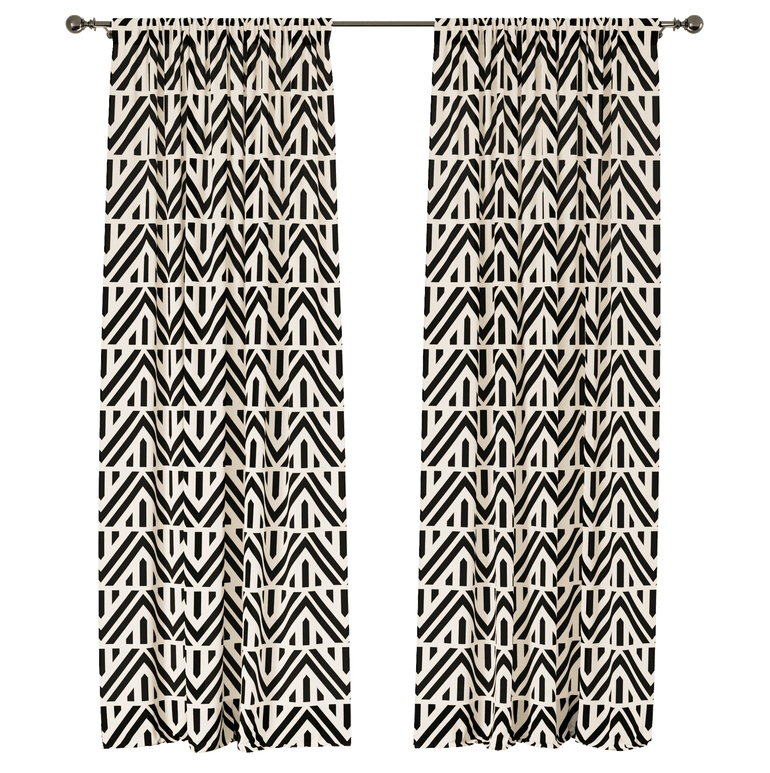 Beige Noir Ensemble Window Curtains - ArtessaFusion