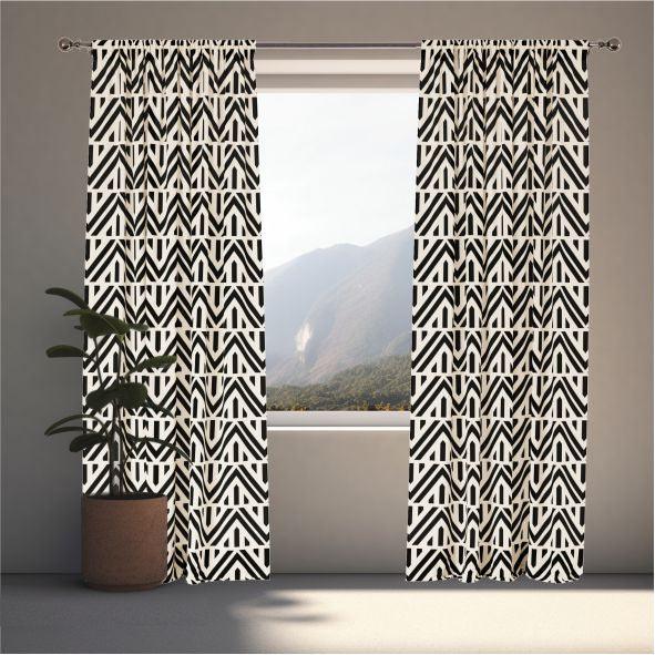 Beige Noir Ensemble Window Curtains - ArtessaFusion