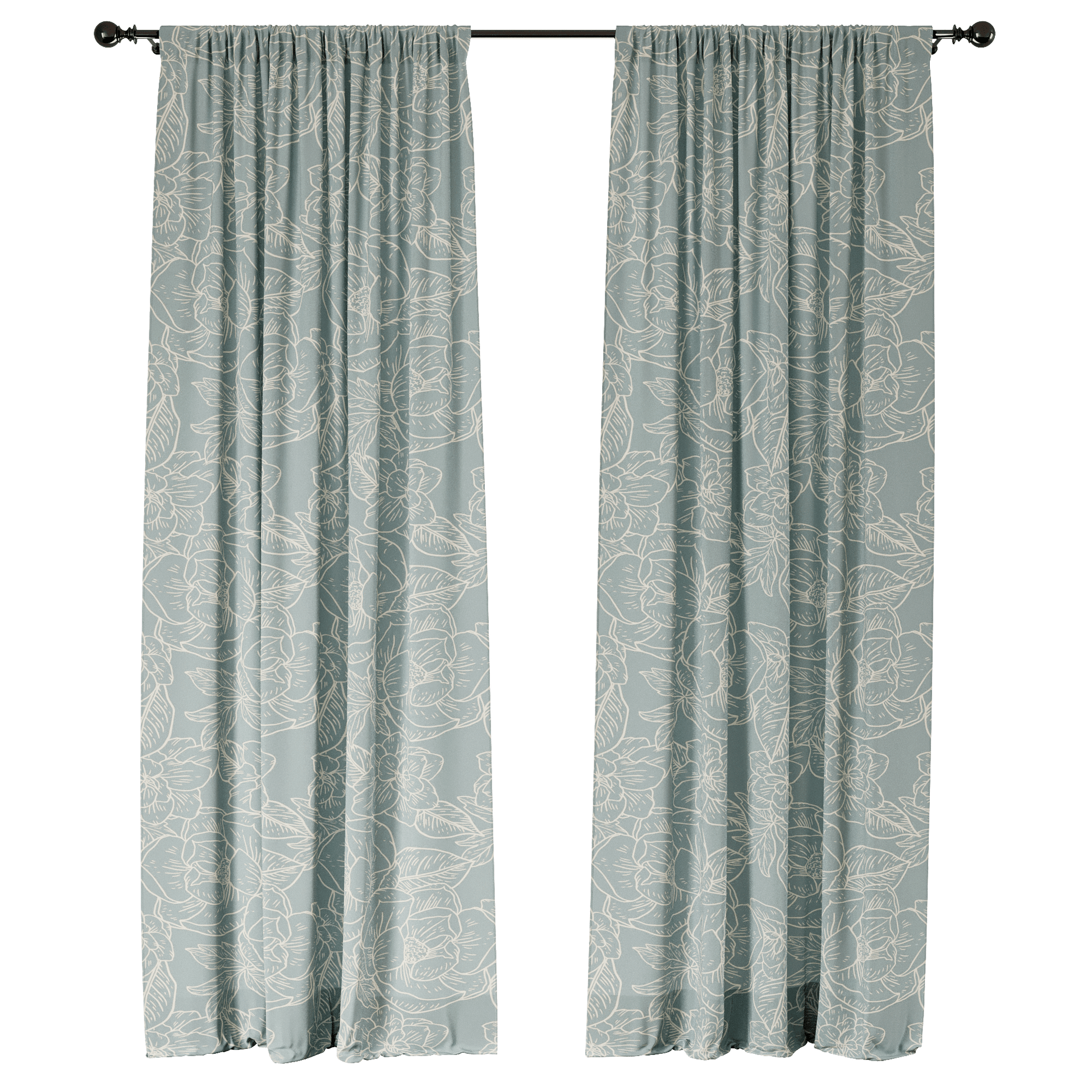 Dusty Bloom Window Curtains - ArtessaFusion