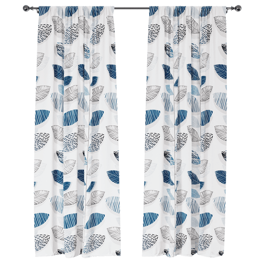 Elegant Blues Window Curtains - ArtessaFusion