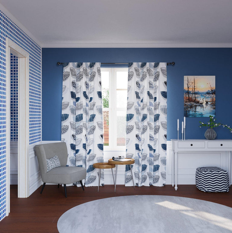 Elegant Blues Window Curtains - ArtessaFusion