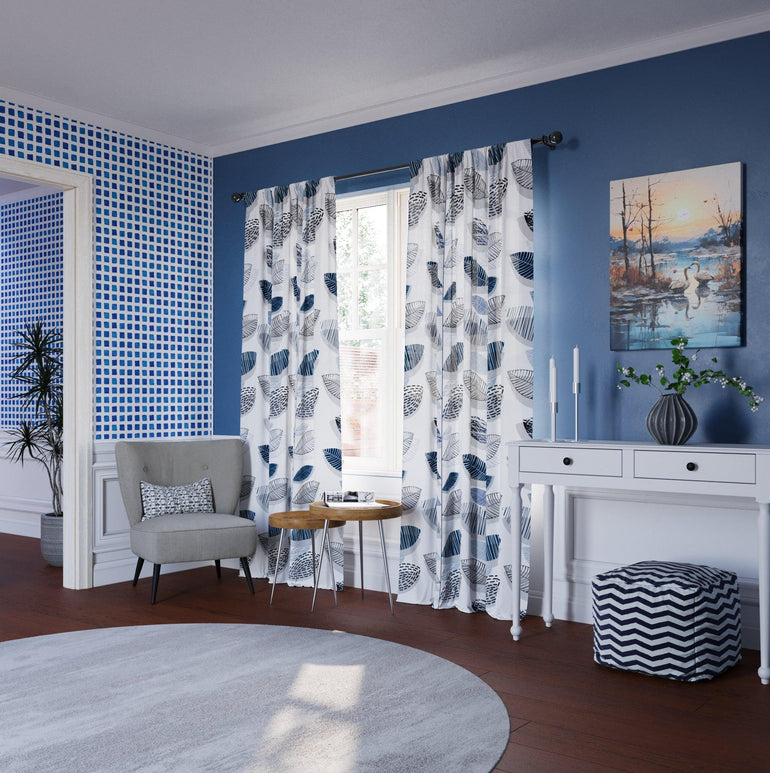 Elegant Blues Window Curtains - ArtessaFusion