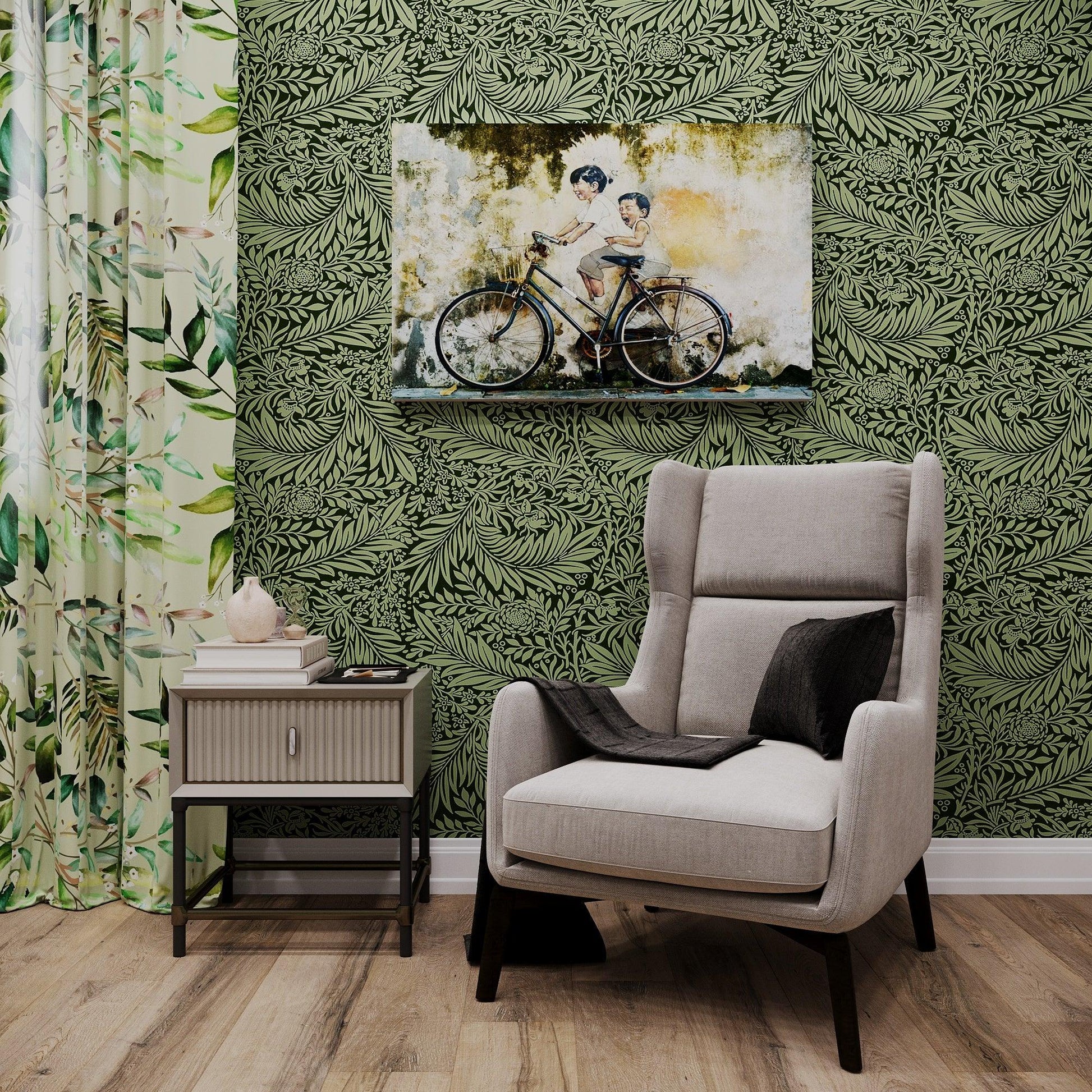 Evergreen Oasis Wallpaper - ArtessaFusion