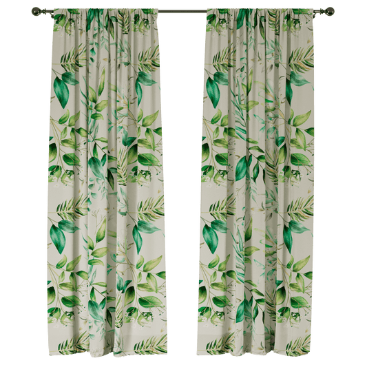 Evergreen Oasis Window Curtains - ArtessaFusion