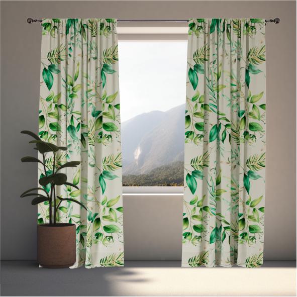 Evergreen Oasis Window Curtains - ArtessaFusion