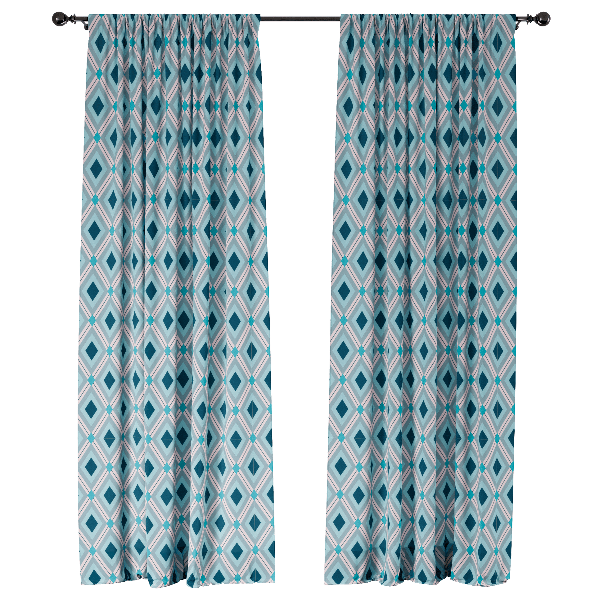 Geometric Dreamscapes Window Curtains - ArtessaFusion