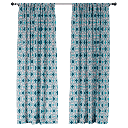 Geometric Dreamscapes Window Curtains - ArtessaFusion