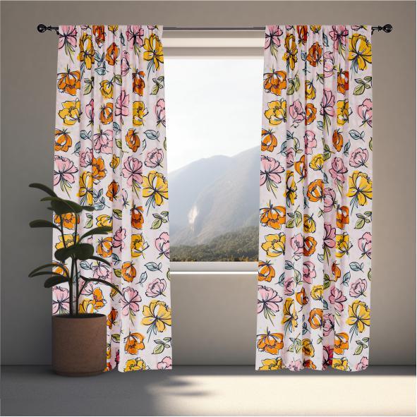 Peachy Mood Window Curtains - ArtessaFusion